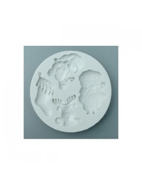 Molde silicona papá Noel, reno y bota de Navidad 