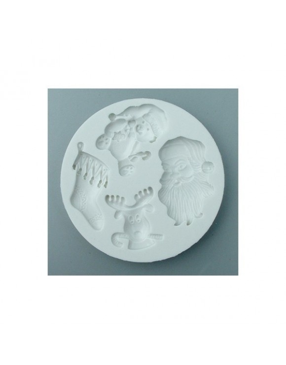 Molde silicona papá Noel, reno y bota de Navidad 