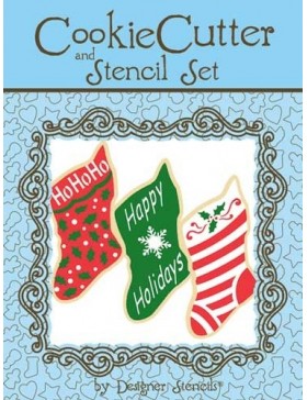 Set cortador y stencil calcetín de Navidad 