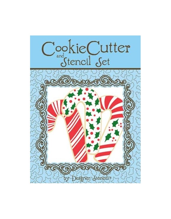 Set cortador y stencil bastón de Navidad 