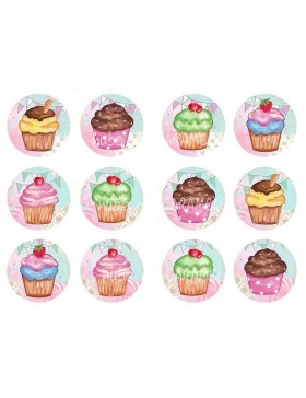 Papel de azúcar cupcakes 