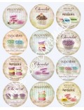 Papel de azúcar macarons vintage