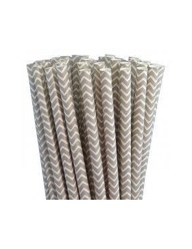 Pajitas de papel plata (25)