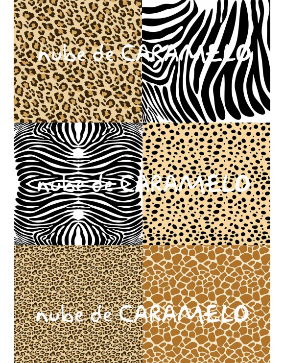 Papel de azúcar mix animal print
