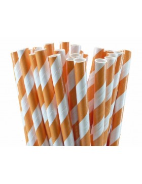 Pajitas de papel naranja (25)