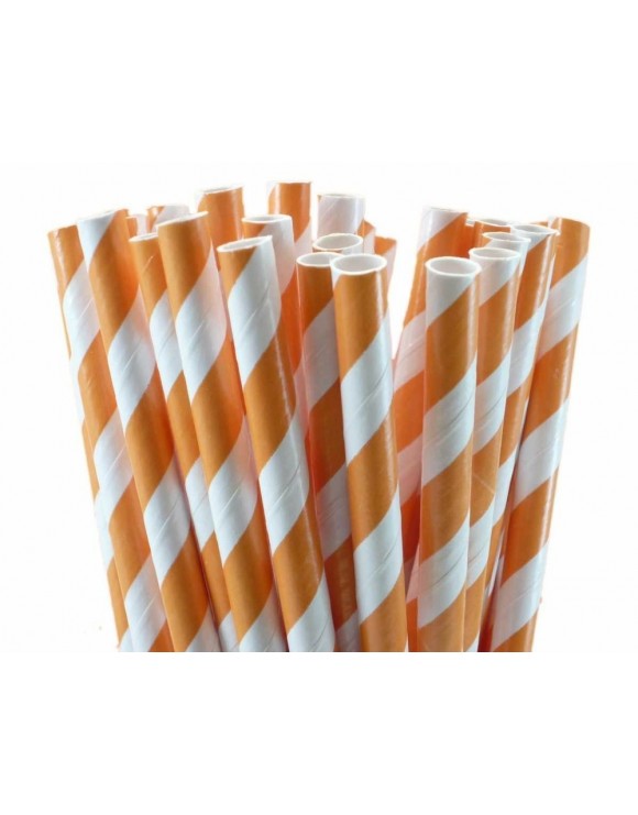 Pajitas de papel naranja (25)