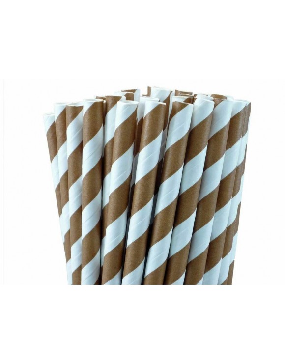 Pajitas de papel marrón (25)