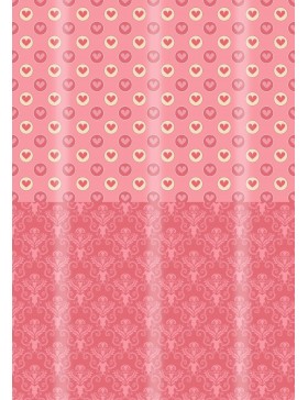 Papel corazones y victoriano rosa