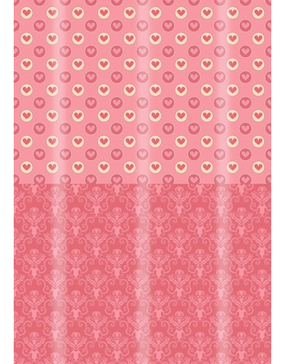 Papel corazones y victoriano rosa