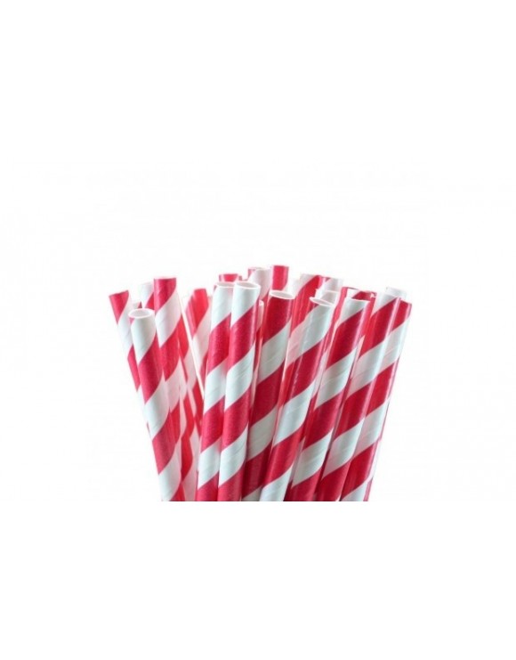 Pajitas de papel roja (25)