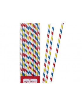 Pajitas de papel multicolor (30)