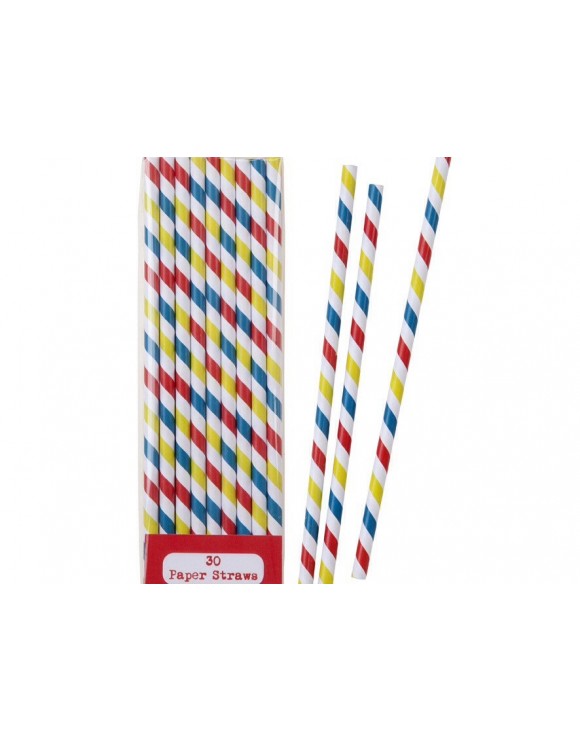 Pajitas de papel multicolor (30)