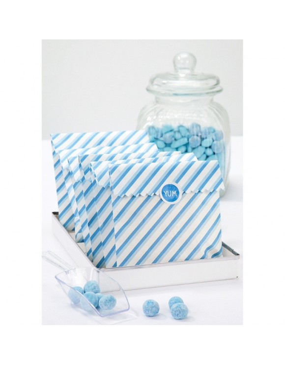 Bolsas rayas celeste con pegatina (10)
