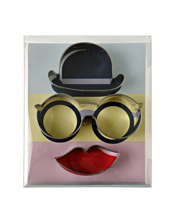 Cortadores de galletas Hat, Glasses and Lips