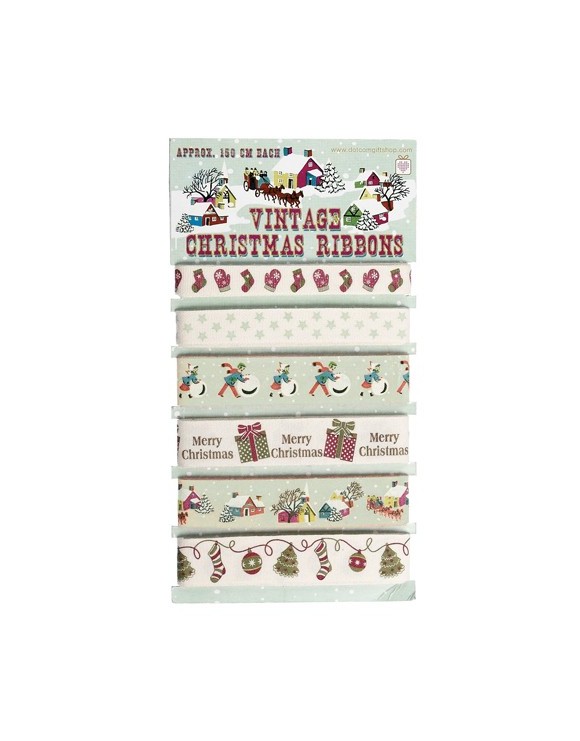 Set de 6 cintas Navidad vintage