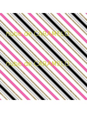 Rayas rosas doradas y negras