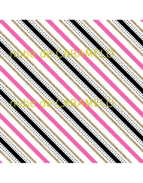 Rayas rosas doradas y negras