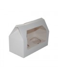 Caja 2 cupcakes blanca con ventana