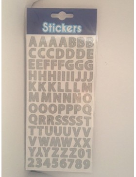 Abecedario autoadhesico plata
