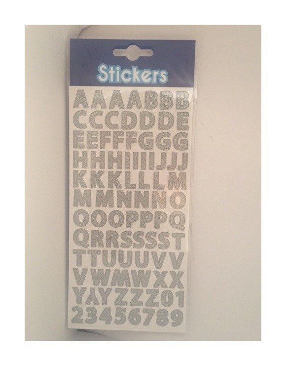 Abecedario autoadhesico plata
