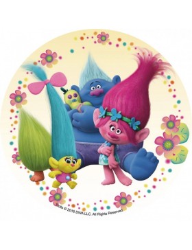 Papel tarta Trolls 20 cm