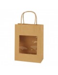 BOLSA PAPEL ASA ALGODÓN 16X8X14 CM KRAFT MARRÓN 