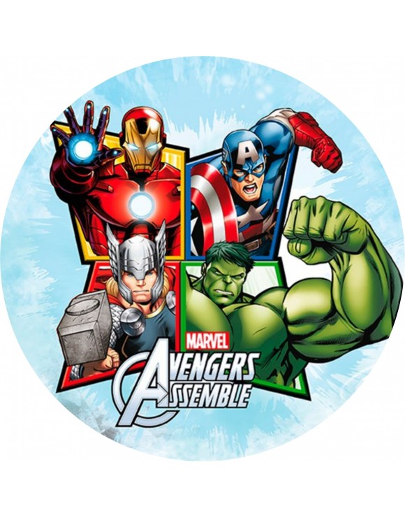 Papel tarta Los Vengadores 3 19 cm