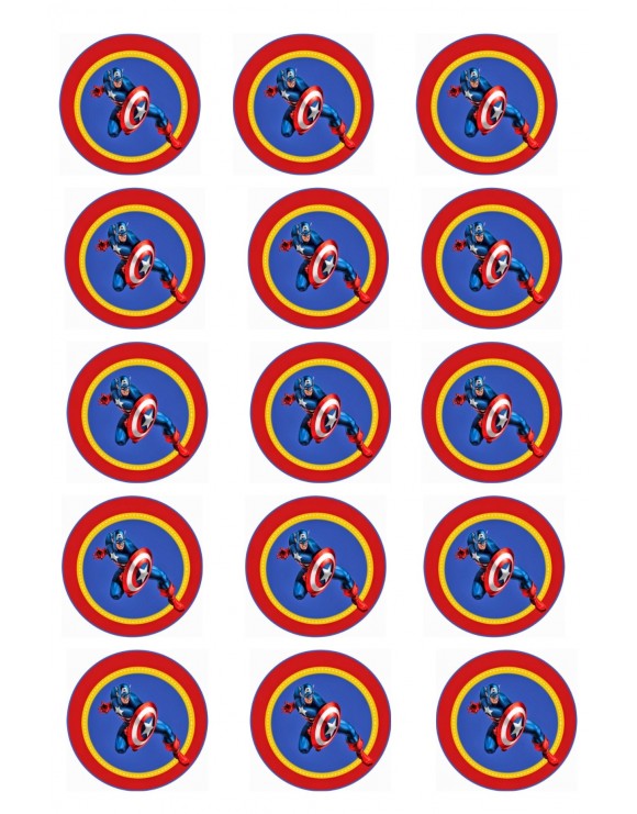 Papel azúcar Galletas Capitán América