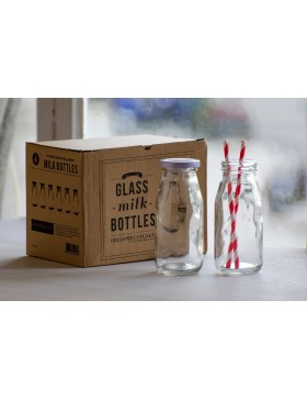 Set de 6 botellitas de cristal 250 ml