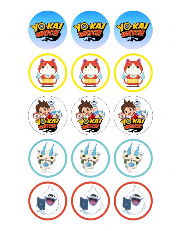 Papel Yokai Watch galletas 5 cm