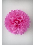 Pompón 28 cm de papel de seda rosa fuerte