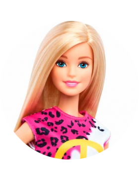 Papel Barbie tarta redonda 20 cm