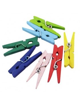 Mini pinzas madera colores surtidos (20)