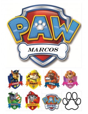 Papel de azúcar patrulla Canina 8 personalizado