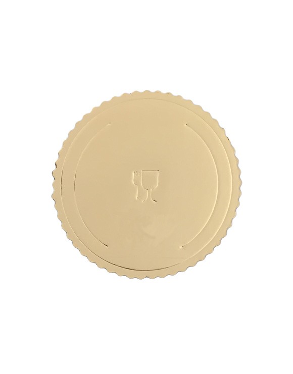 Bandeja de cartón oro extra-rígida redonda 26 cm