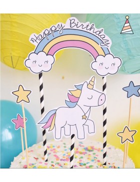 Topper para tarta unicornio 1 IMPRESO
