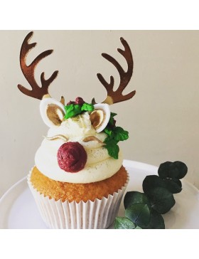 Topper Dorado Cuernos Reno 12 unds