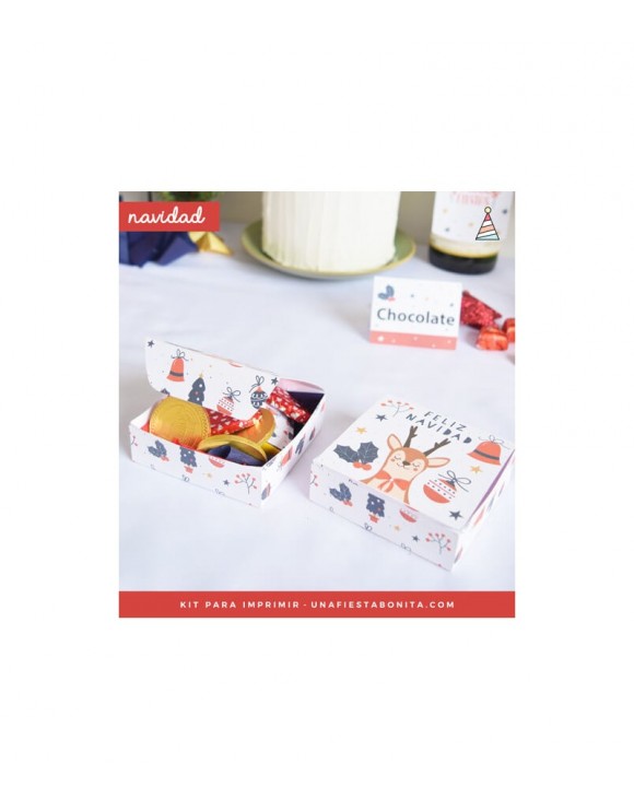 Cajita IMPRESA y montada Navidad