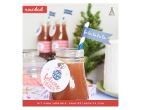 Banderitas para pajitas Navidad