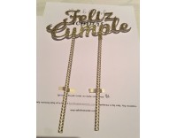 Topper Dorado Personalizado 1 línea