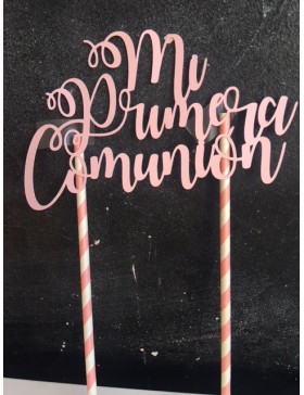 Topper Mi Primera Comunión Rosa