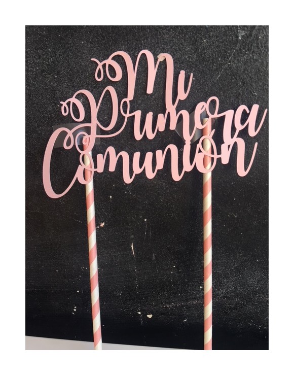 Topper Mi Primera Comunión Rosa