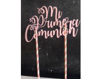 Topper Mi Primera Comunión Rosa