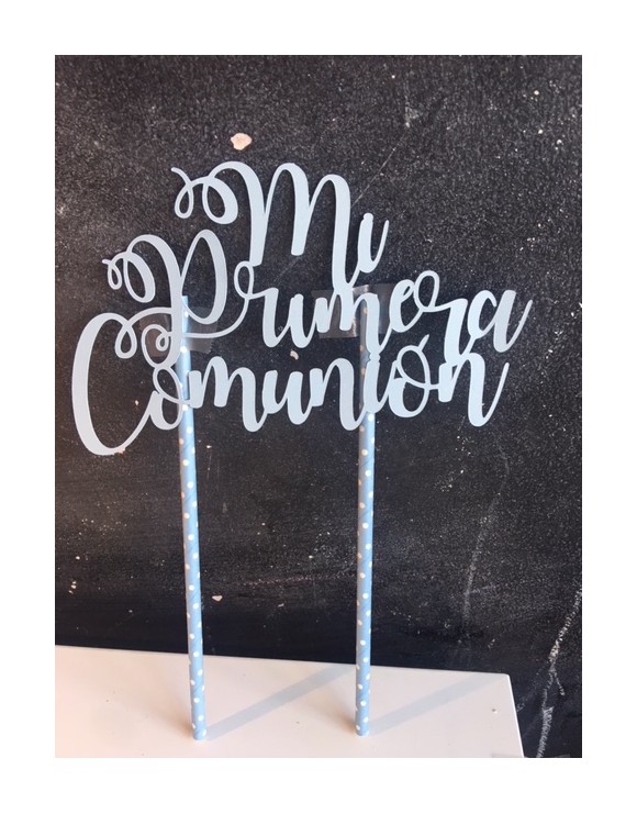 Topper Mi Primera Comunión celeste