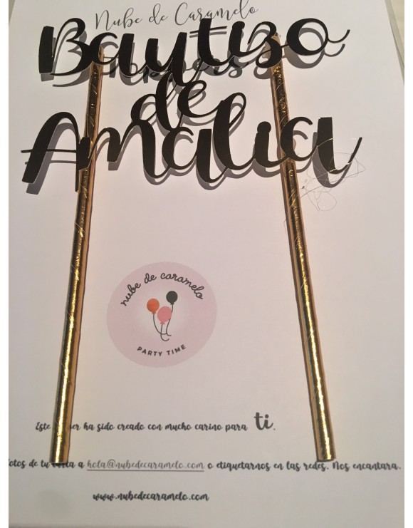 Topper Bautizo de Amalia