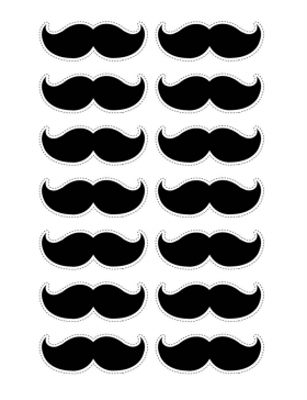 Bigotes impresos en cartulina