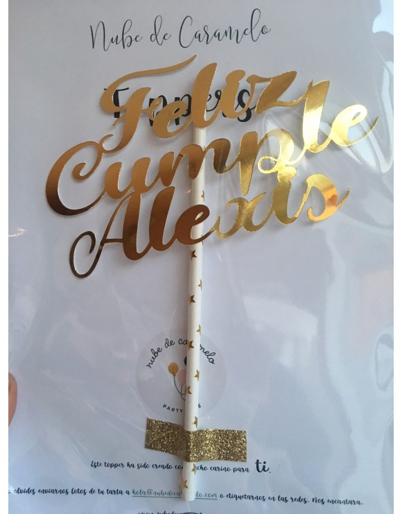 Topper feliz cumple alexis