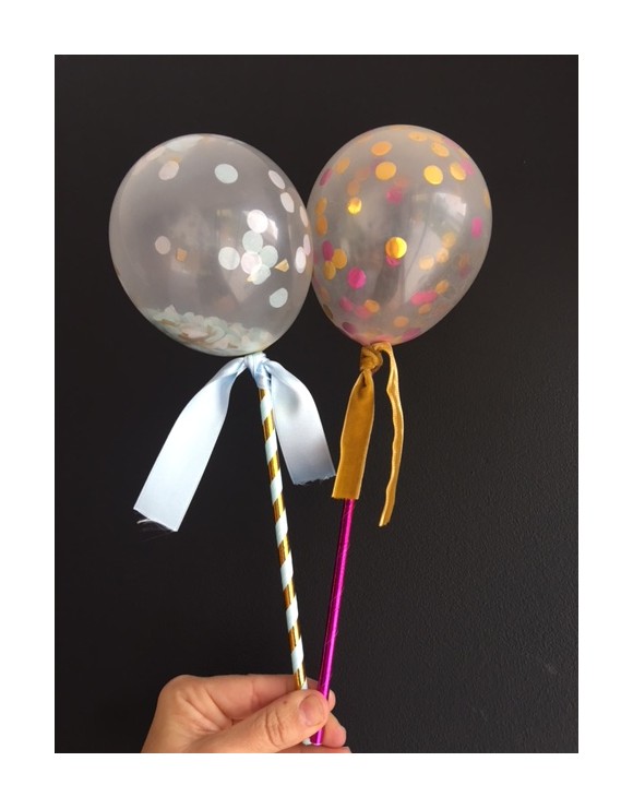 Topper Globo Mini con Confetti Pack 2 unds