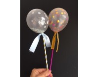 Topper Globo Mini con Confetti Pack 2 unds