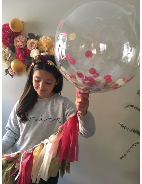 Globo burbuja con confetii 60-65 cm